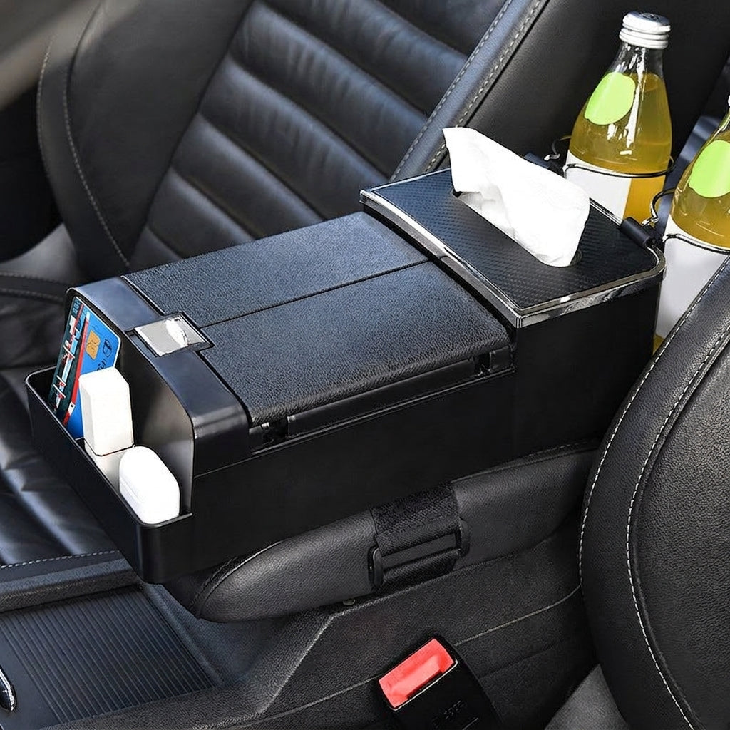 Car tissue box, armrest box, multifunctional water cup holder, storage box, creative and simple car interior sundries storage box