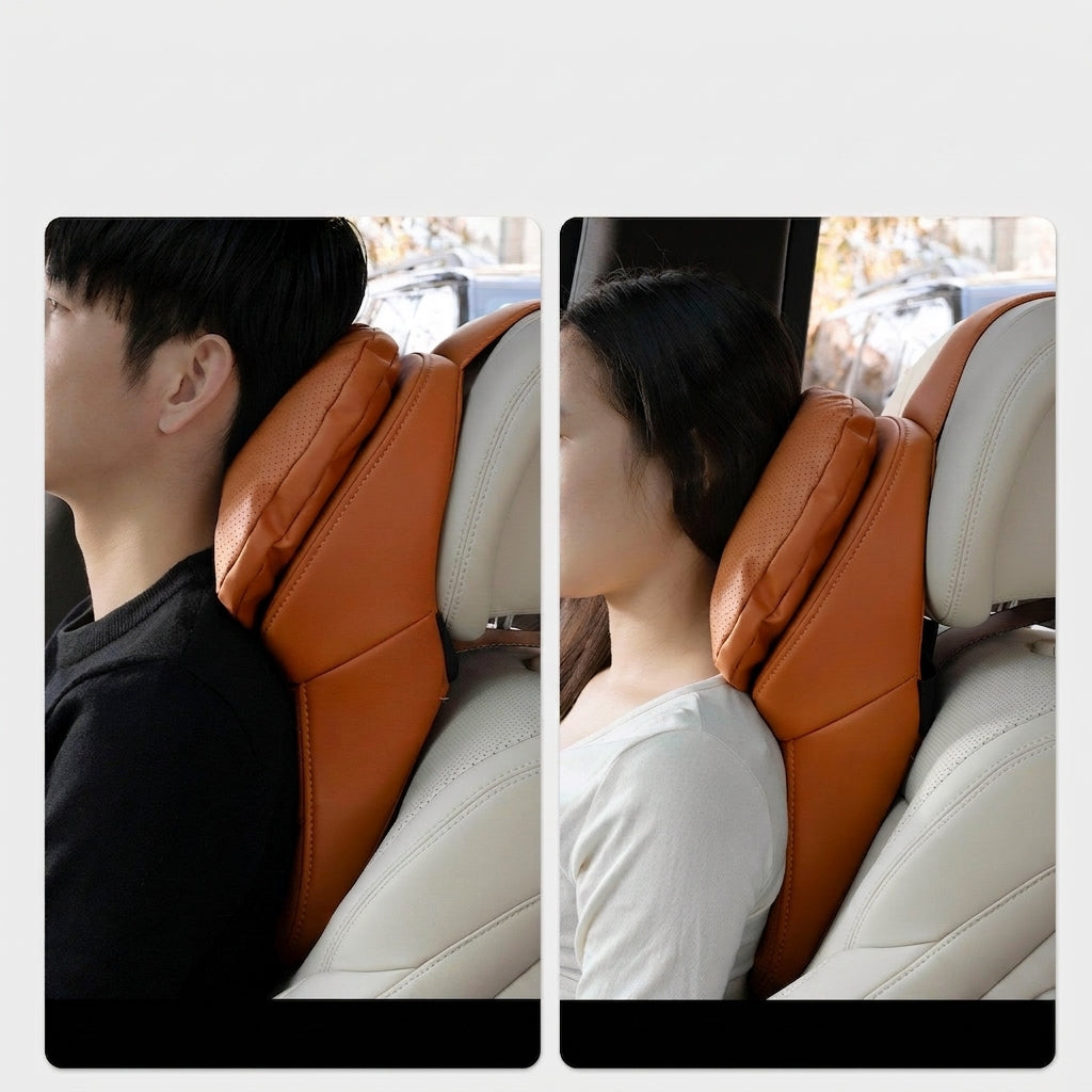 Car anti-stain leather headrest cushion lumbar cushion for driving seats, pillows for cervical spine, neck, and high-end neck pillows for car use