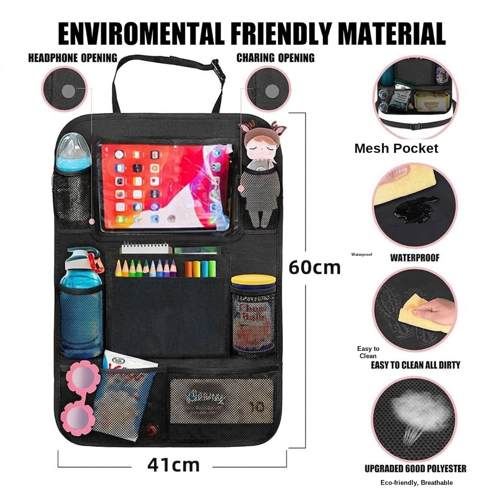 Cross-border best-selling car storage bags, multifunctional car seat back storage bags, waterproof foldable car storage bags