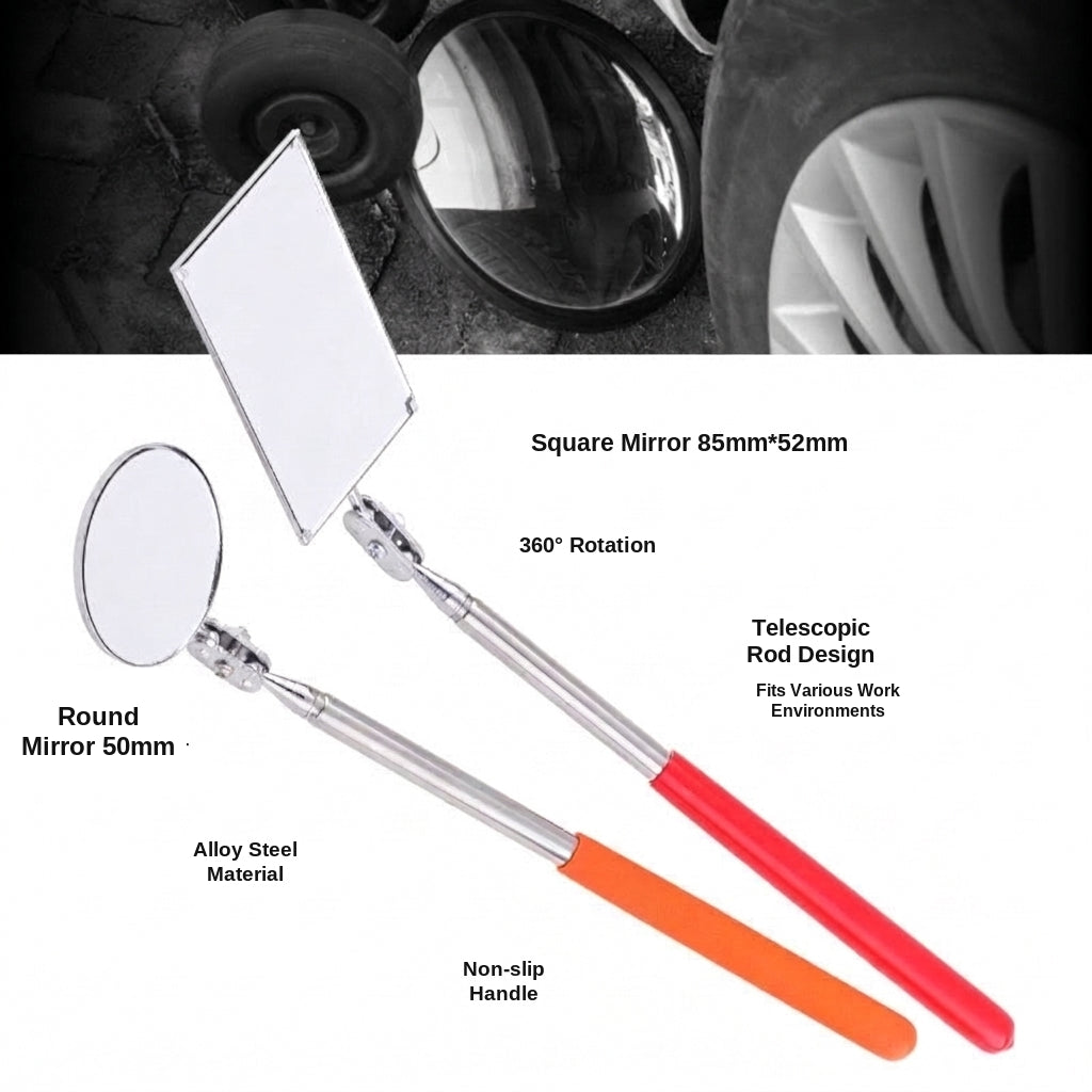 Universal telescopic folding inspection mirror, car bottom inspection mirror, chassis mirror, pipe endoscope, and automotive chassis mirror