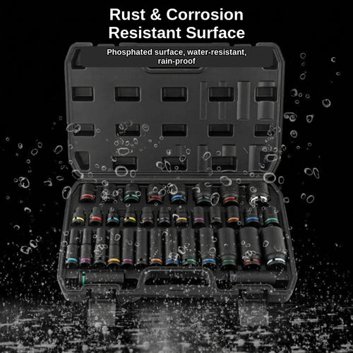 1-2-inch pneumatic thick-walled heavy-duty sleeve with colored ring cannon extended tire sleeve Auto repair tool set