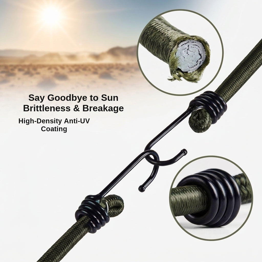 Bungee Cord Strap - 8mm Military Green (Pack of 10)