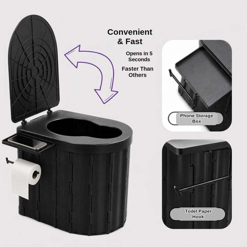 2025 New Model Raised Outdoor Folding Toilet with Lid Portable Car Mobile Toilet Travel Camping Toilet