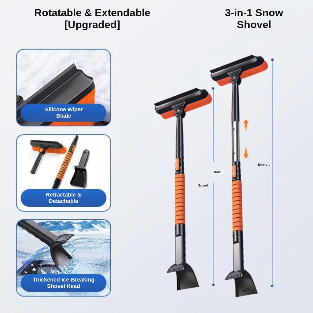 Car Snow Removal Shovel, 5-in-1 Ice Tool