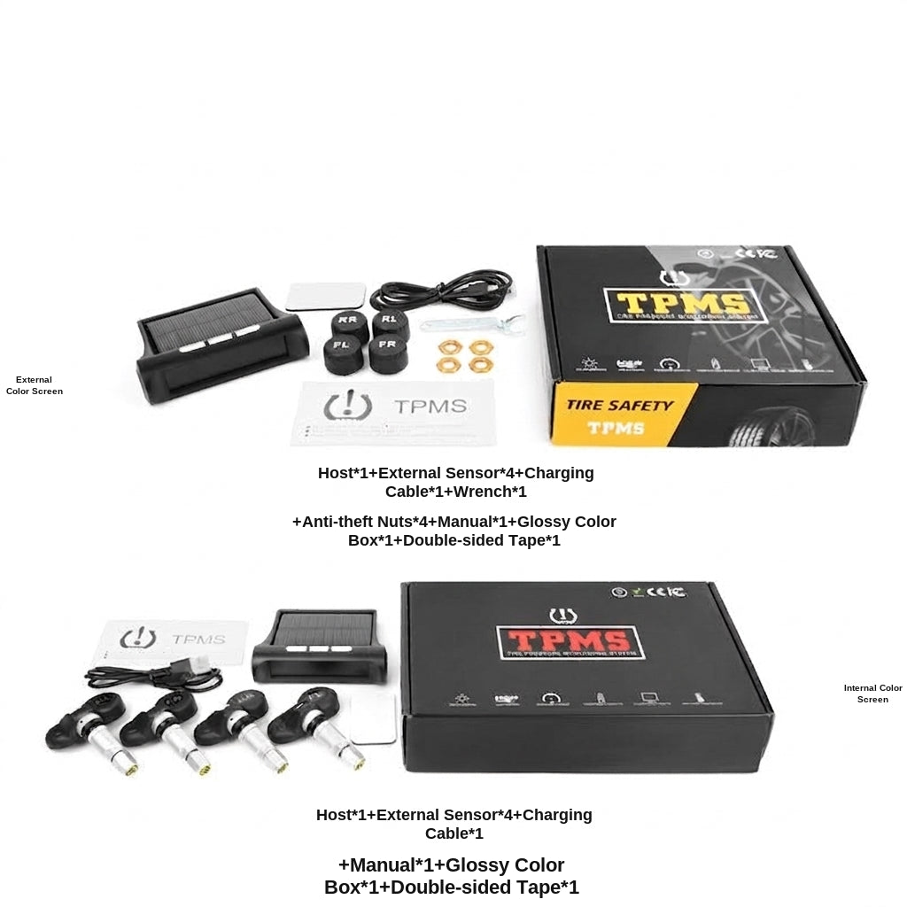 Tire Pressure Monitor TPMS Tire Pressure Monitor Tire Monitoring Tire Pressure Detector Built-in External Car Tire Pressure Car