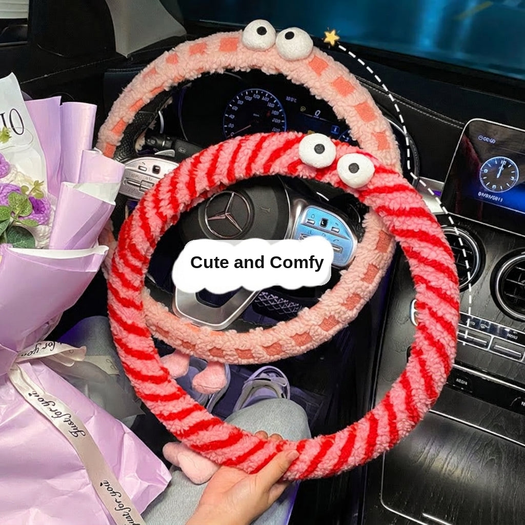 Winter plush steering wheel covers, 2024 new Monster non-slip warm all-season GM heated handlebar covers, women's version