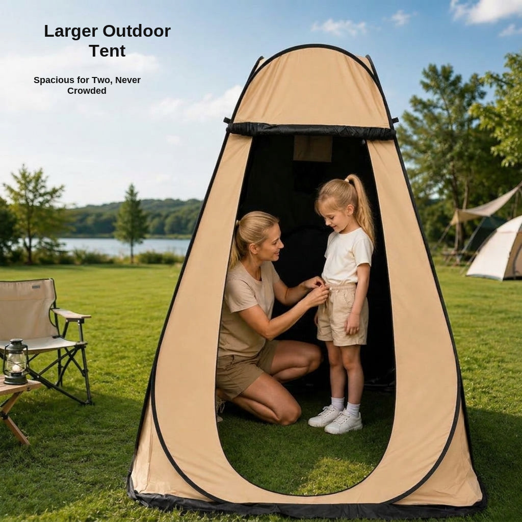 New outdoor bathing tent, black rubber waterproof portable toilet changing shower bathing camping changing cover tent