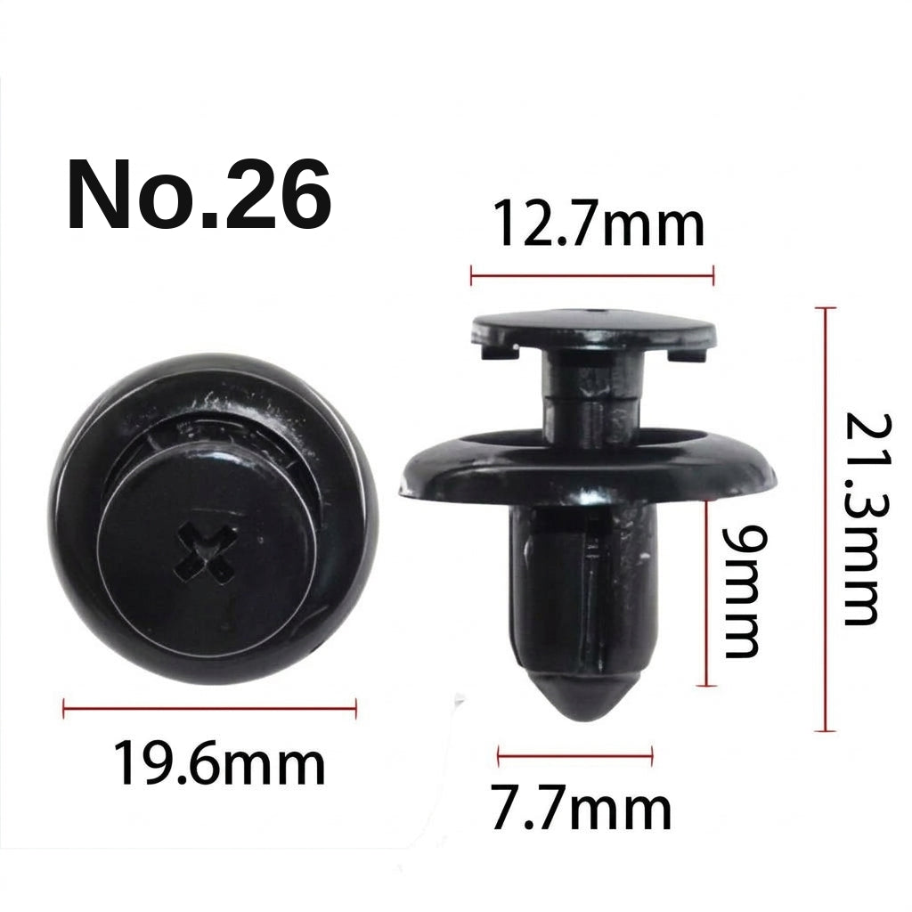 Universal automotive fender liner, trunk plastic clips, mudguard clips, expansion screws, hole-pierced studs, snaps