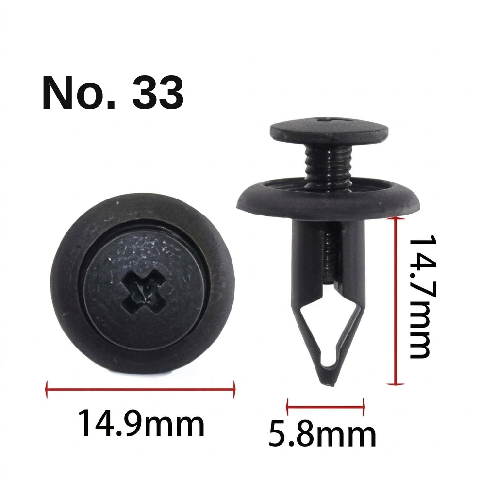 Universal automotive fender liner, trunk plastic clips, mudguard clips, expansion screws, hole-pierced studs, snaps