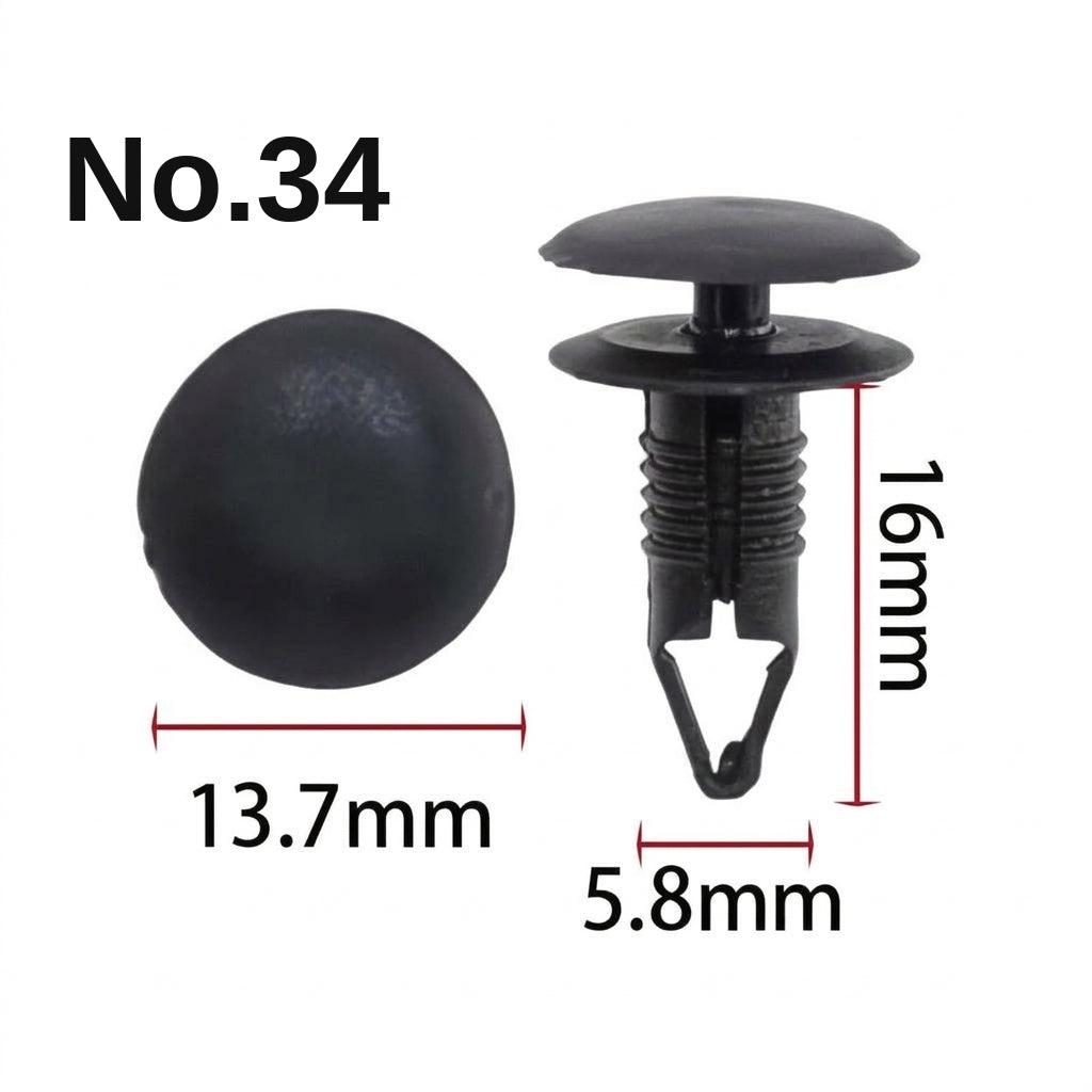 Universal automotive fender liner, trunk plastic clips, mudguard clips, expansion screws, hole-pierced studs, snaps