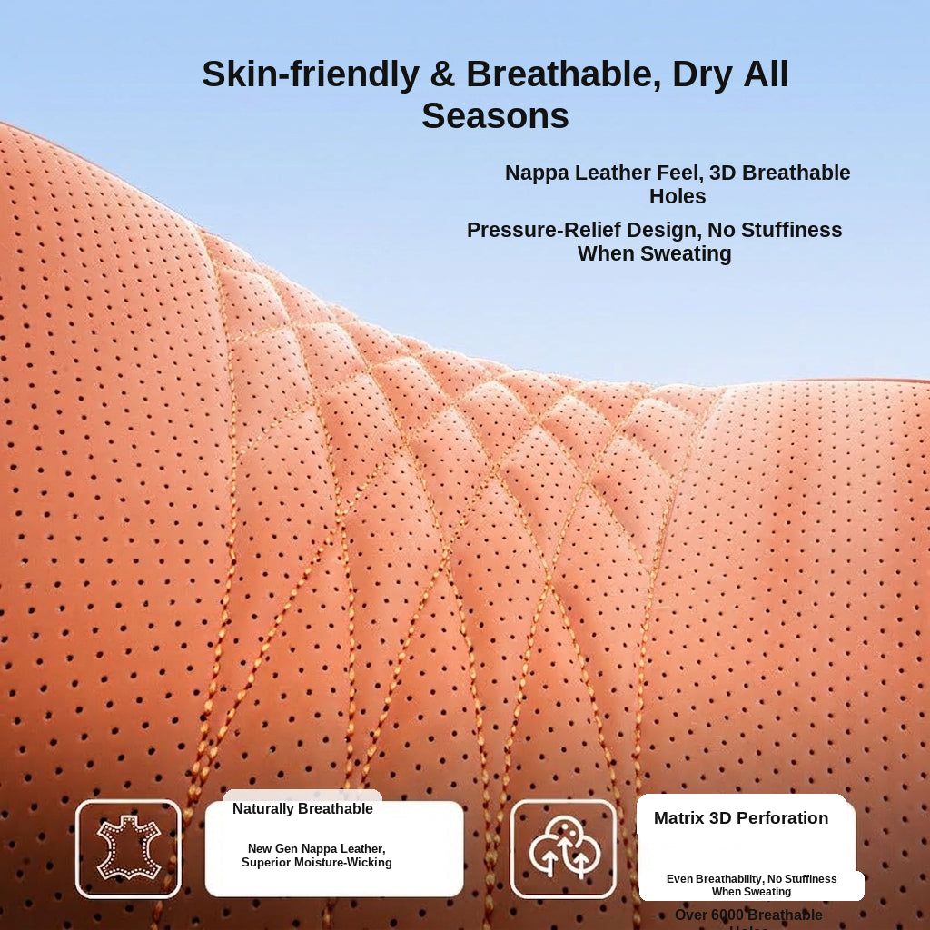 Summer breathable memory foam car headrest lumbar support premium car seat pillow car leather neck support pillow