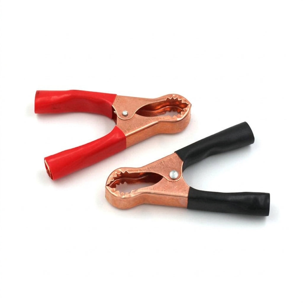 Red and black large and medium 50A charging crocodile clip with protective sleeve, 100A high current car crocodile clip power supply, copper plating