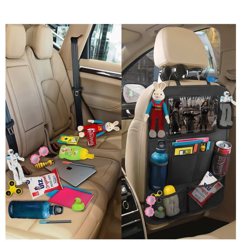 Cross-border best-selling car storage bags, multifunctional car seat back storage bags, waterproof foldable car storage bags