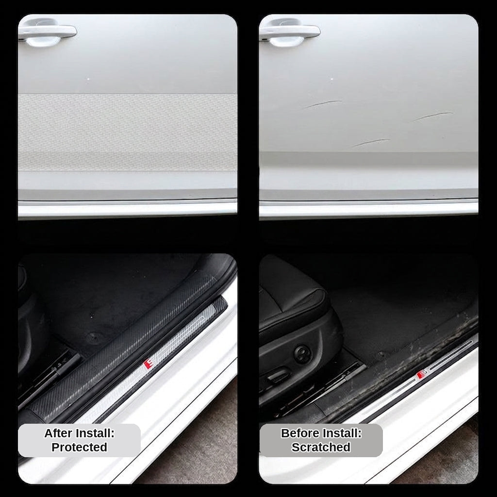 Car sill strips, carbon fiber bumper anti-collision strips, anti-stepping paste, carbon fiber pattern, universal body film stickers, decorative strips