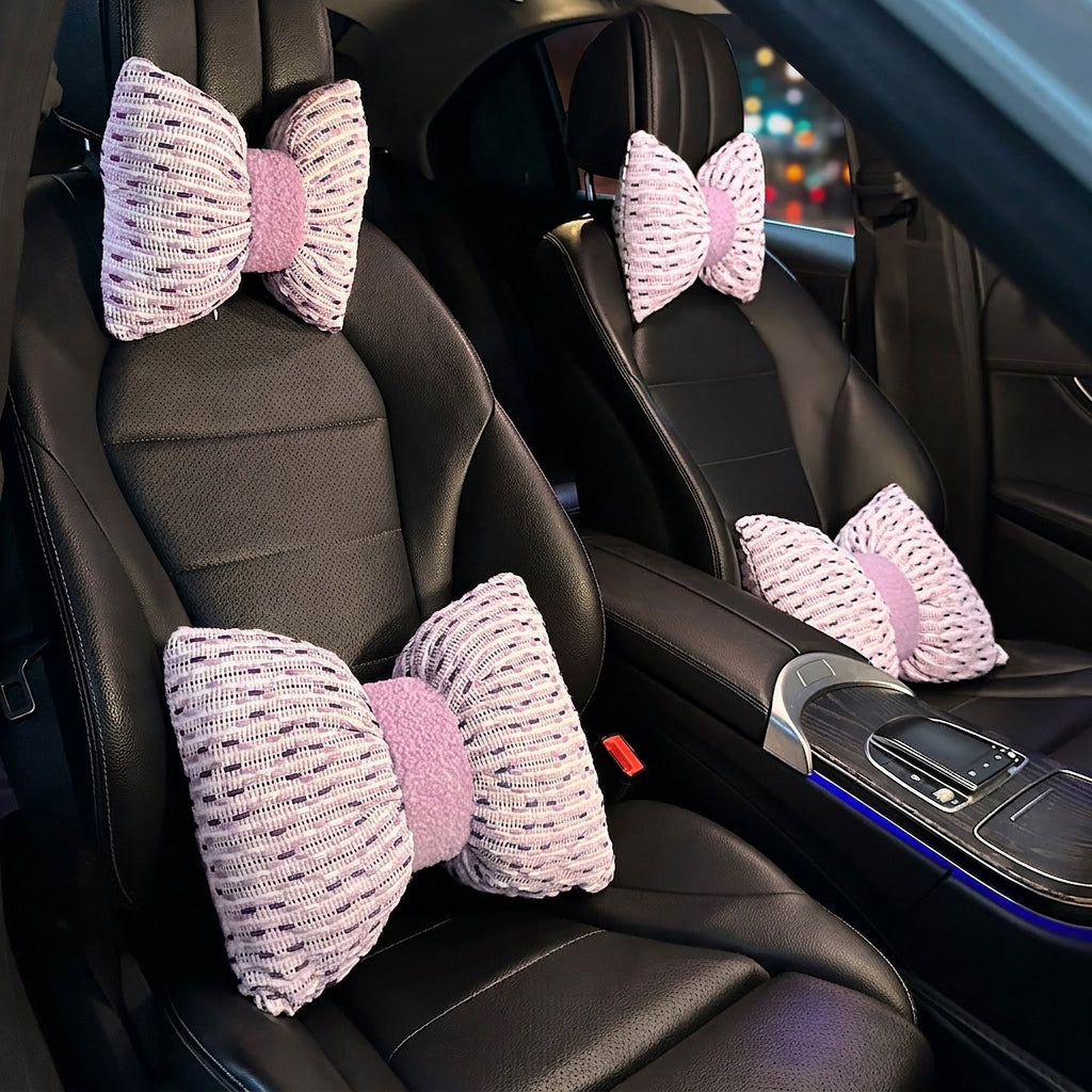 Car headrest neck support pillow for car cushions, car seat lumbar cushion set, for the driver's seat and for women's lumbar support