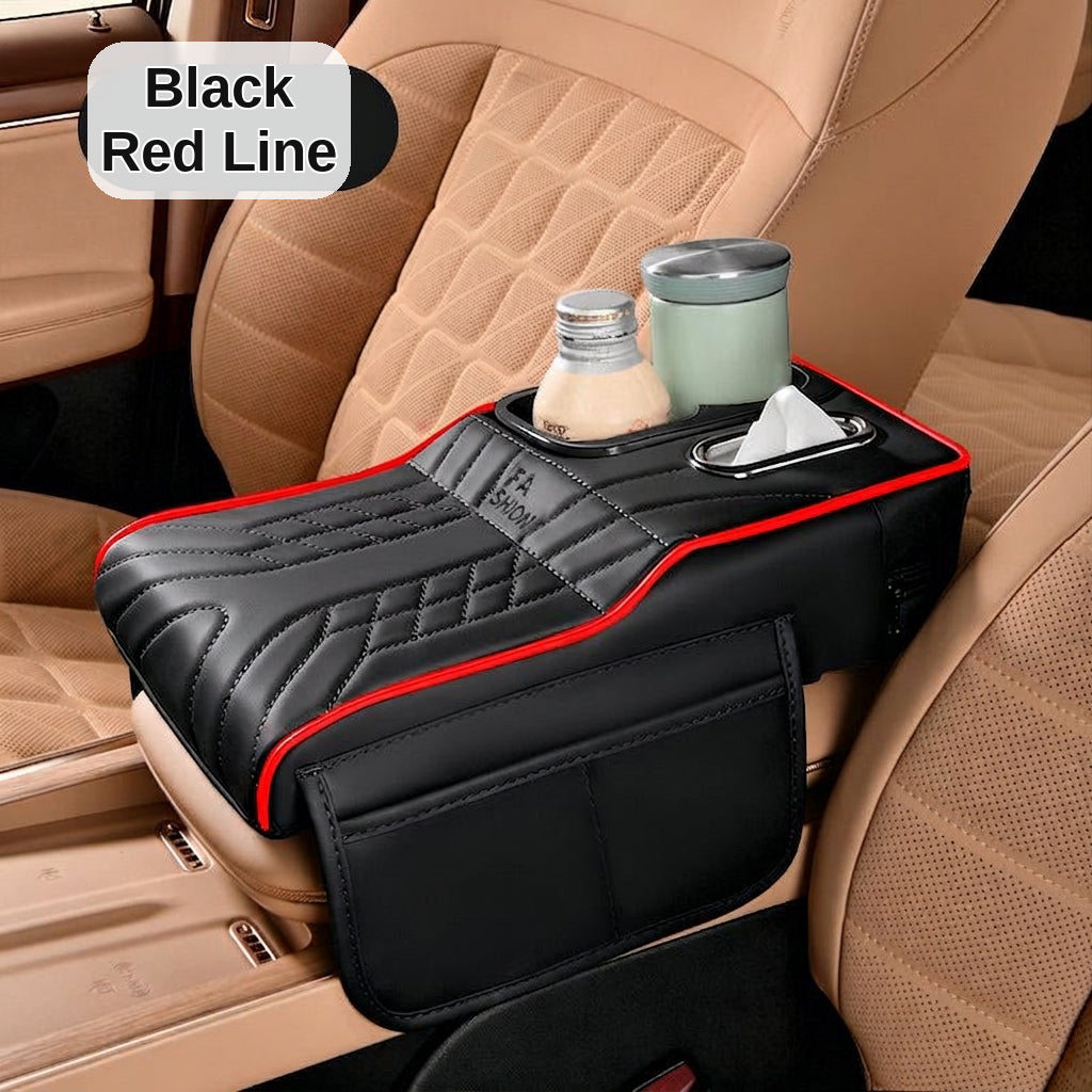 Multi-functional car armrest box water cup holder heightened central protective cover car tissue box supplies storage mat