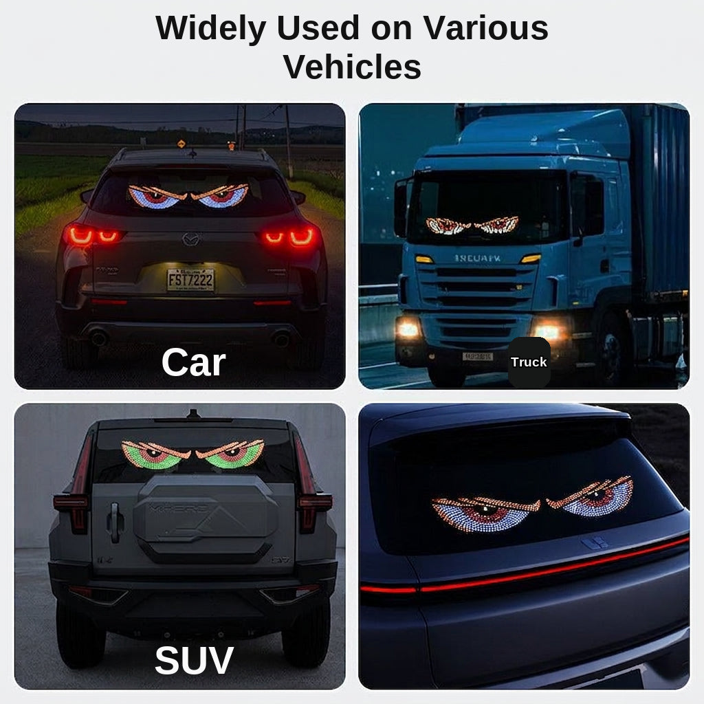 Cross-border car dynamic devil's eye LED warning light, truck truck truck eye light dynamic display light