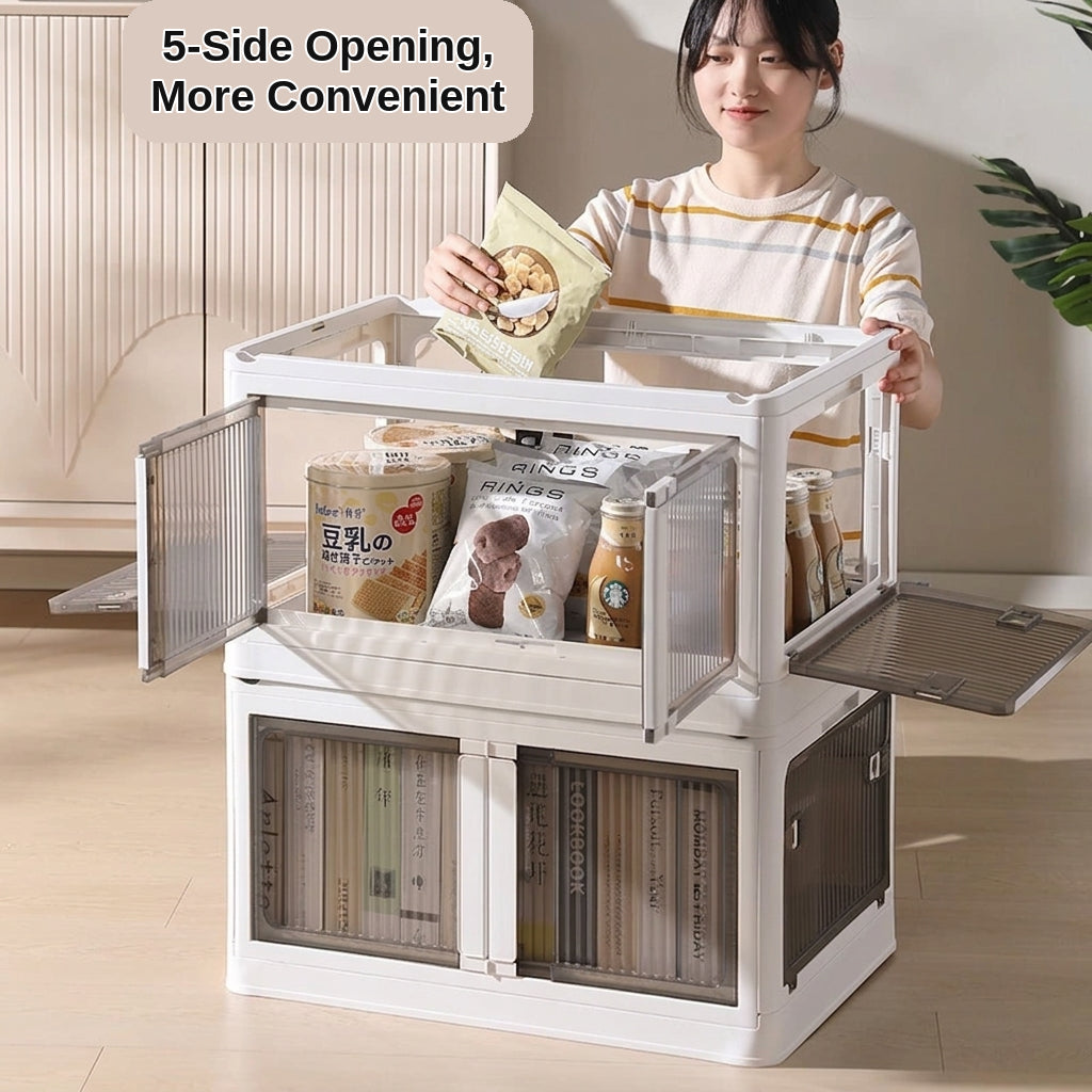 Outdoor camping and picnic folding storage box Car storage wooden cover car trunk multi-functional sorting box