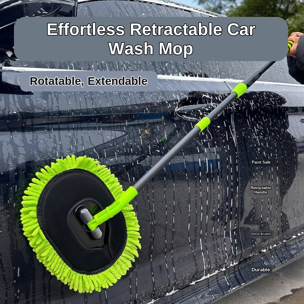 Car wash mop, car wash brush, car brush bristles, retractable long rod, retractable car wash brush cleaning tool