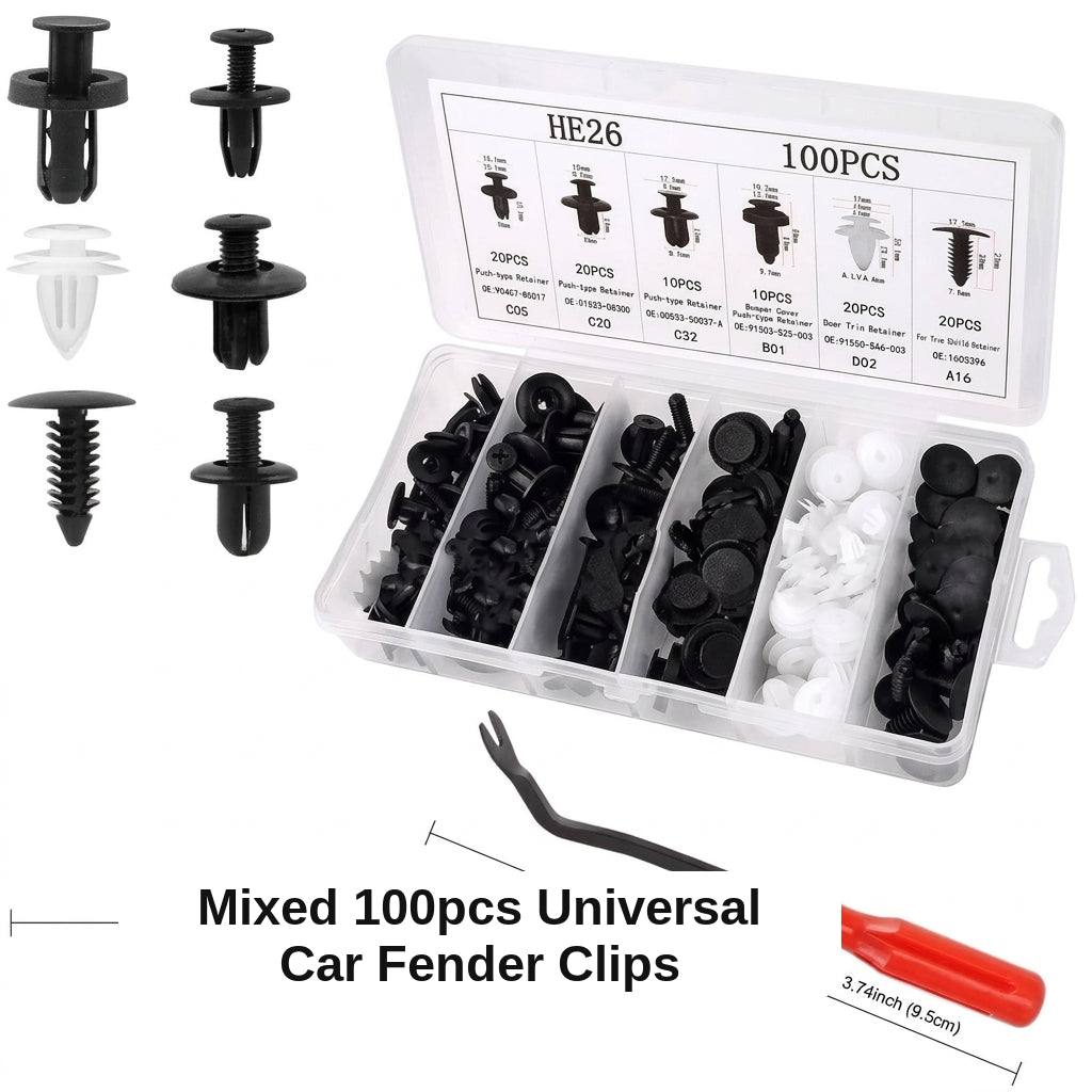 100PCS Box Car Snap Box 100PCS Combo Set Nylon Clip Bumper Universal Buckle