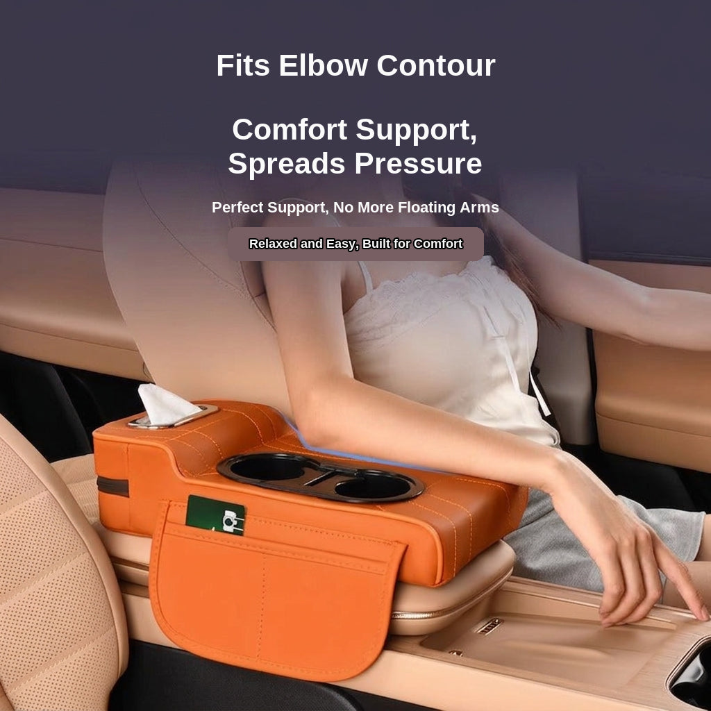 2025 New Central Car Armrest Box Height Pad Cover Protective Cover Double Cup Holder Premium Leather Car Accessories