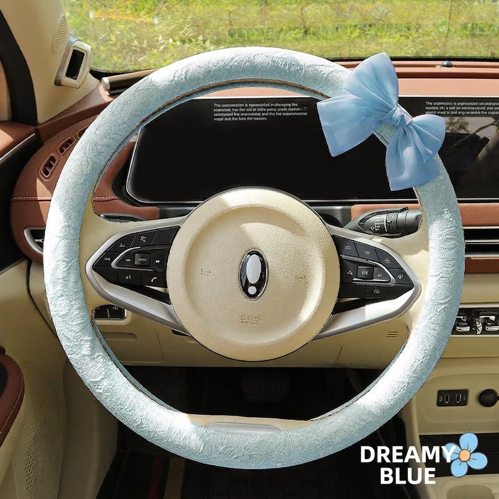 Lace car steering wheel cover, anti-slip decoration, all-season universal one-piece dropshipping, cross-border e-commerce trending sporty style