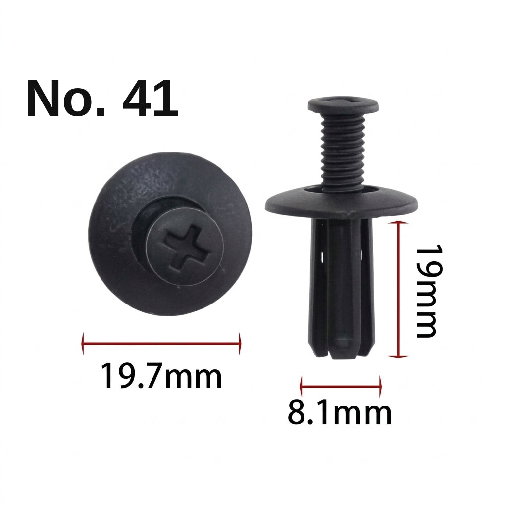 Universal automotive fender liner, trunk plastic clips, mudguard clips, expansion screws, hole-pierced studs, snaps