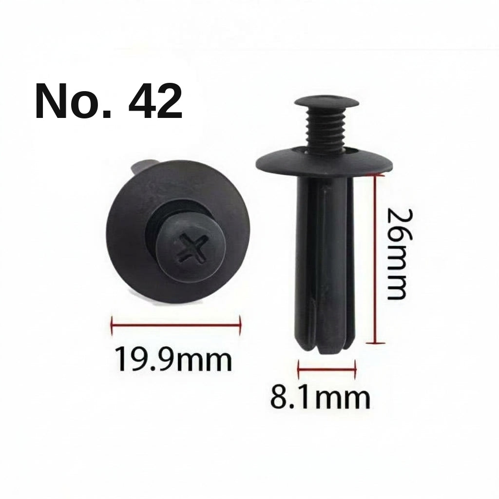 Universal automotive fender liner, trunk plastic clips, mudguard clips, expansion screws, hole-pierced studs, snaps