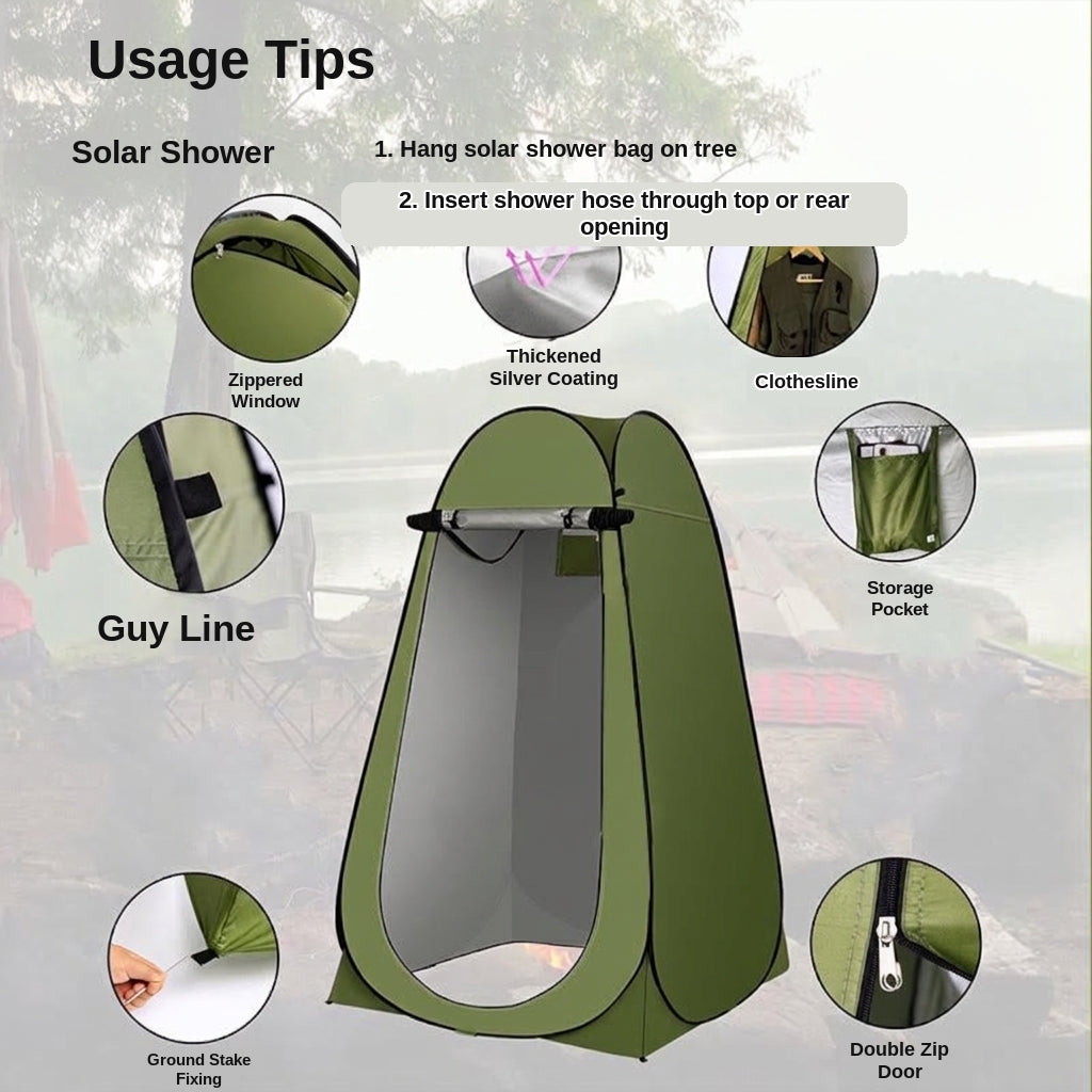 2025 Cross-border Hot Outdoor Shower Tent, Shower Bag, Toilet Combo, Changing Tent, Solar Drying Water Bag