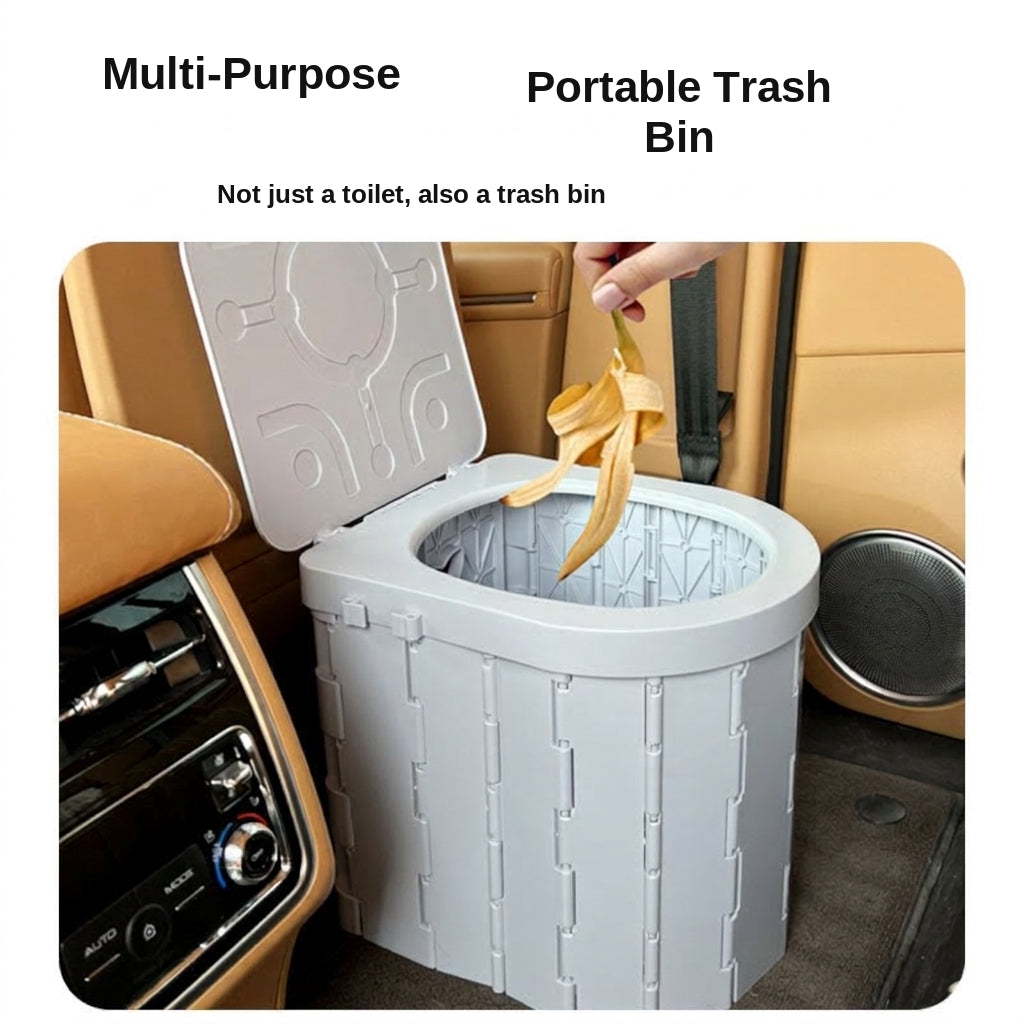 Portable Folding Toilet with Lid for Car Travel