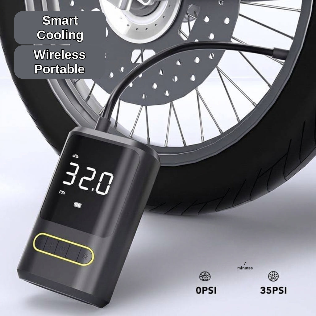 Mini portable car inflator pump bicycle electric tire pump air pump handheld wireless charging digital display