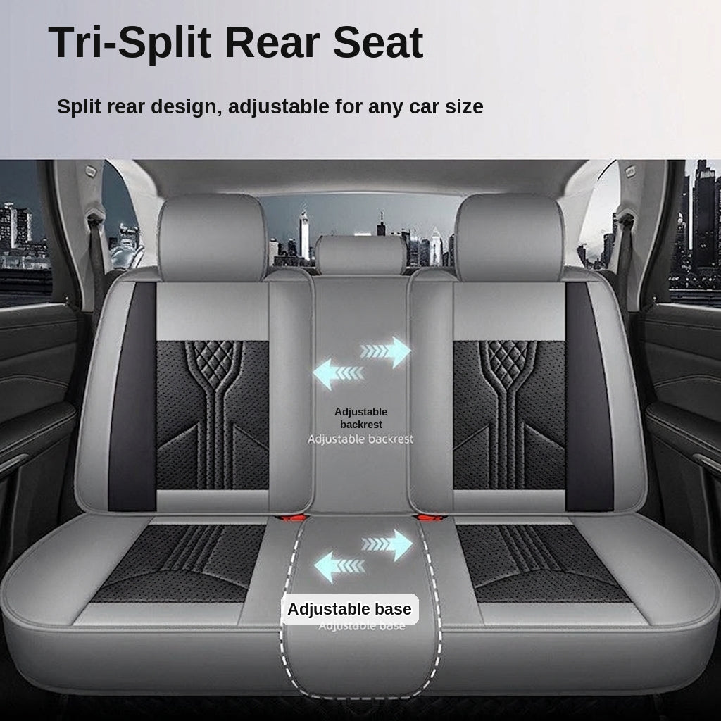 3D Nappa leather car full-coverage integrated headrest cover, all-season universal sports seat cover, leather seat cushion manufacturer wholesale