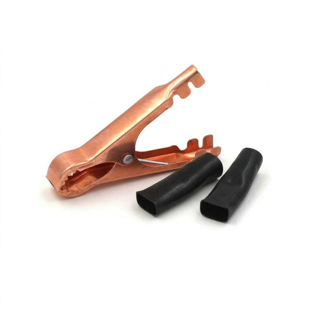 Red and black large and medium 50A charging crocodile clip with protective sleeve, 100A high current car crocodile clip power supply, copper plating