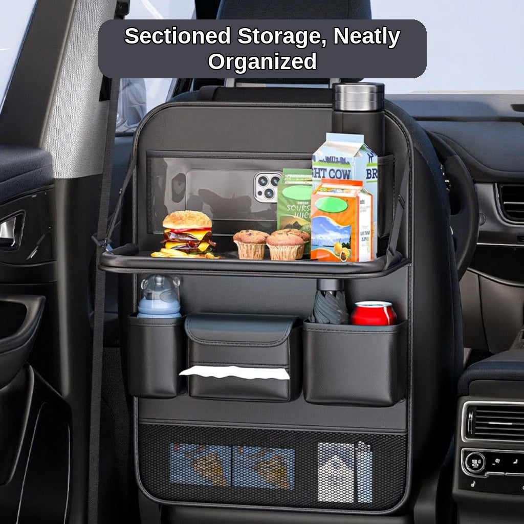 Car seatback storage bag, hanging bag, car front seat, rear seat shelf, small table, and in-car artifact