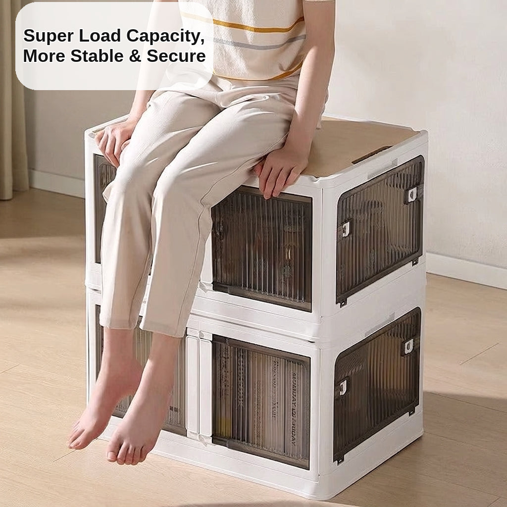 Outdoor camping and picnic folding storage box Car storage wooden cover car trunk multi-functional sorting box