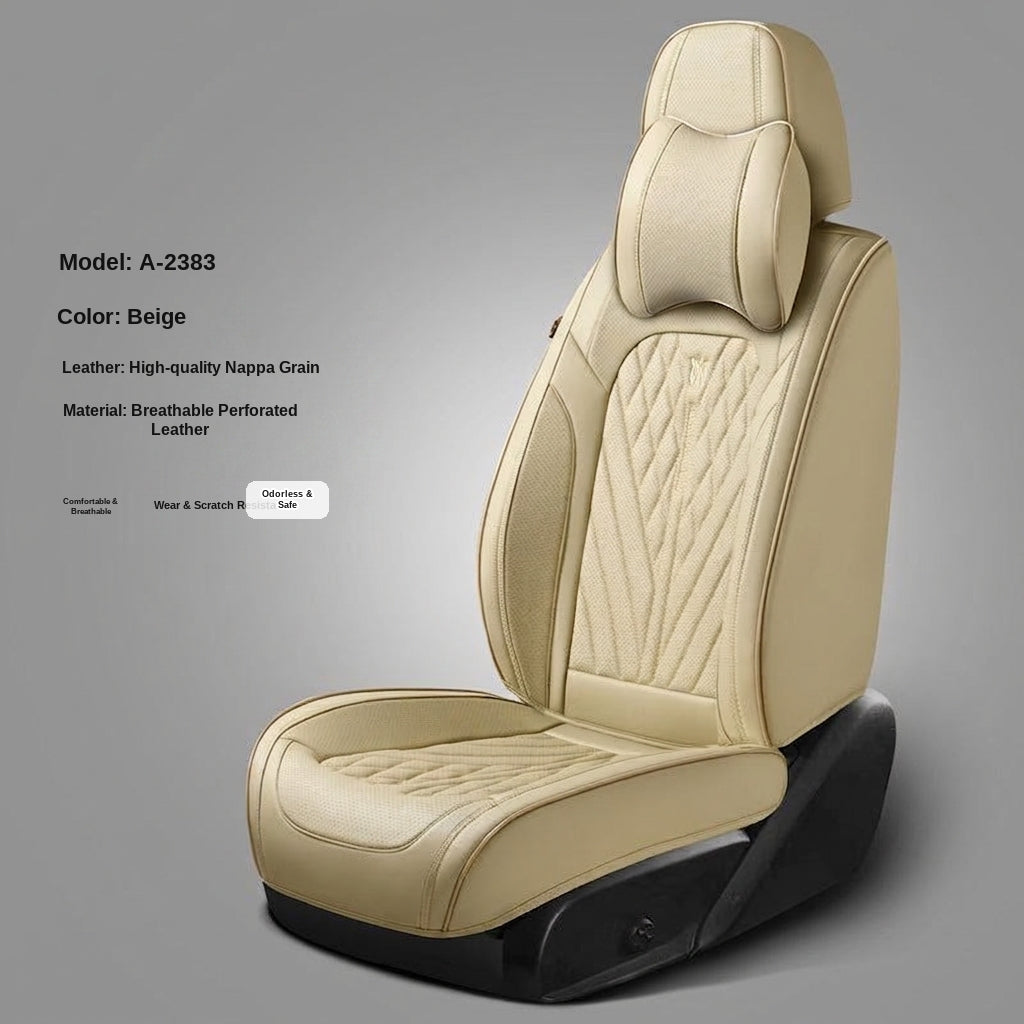 Car seat cushion Nappa leather breathable all-season universal seat cover, full-coverage high-end seat cushion car seat protective cover