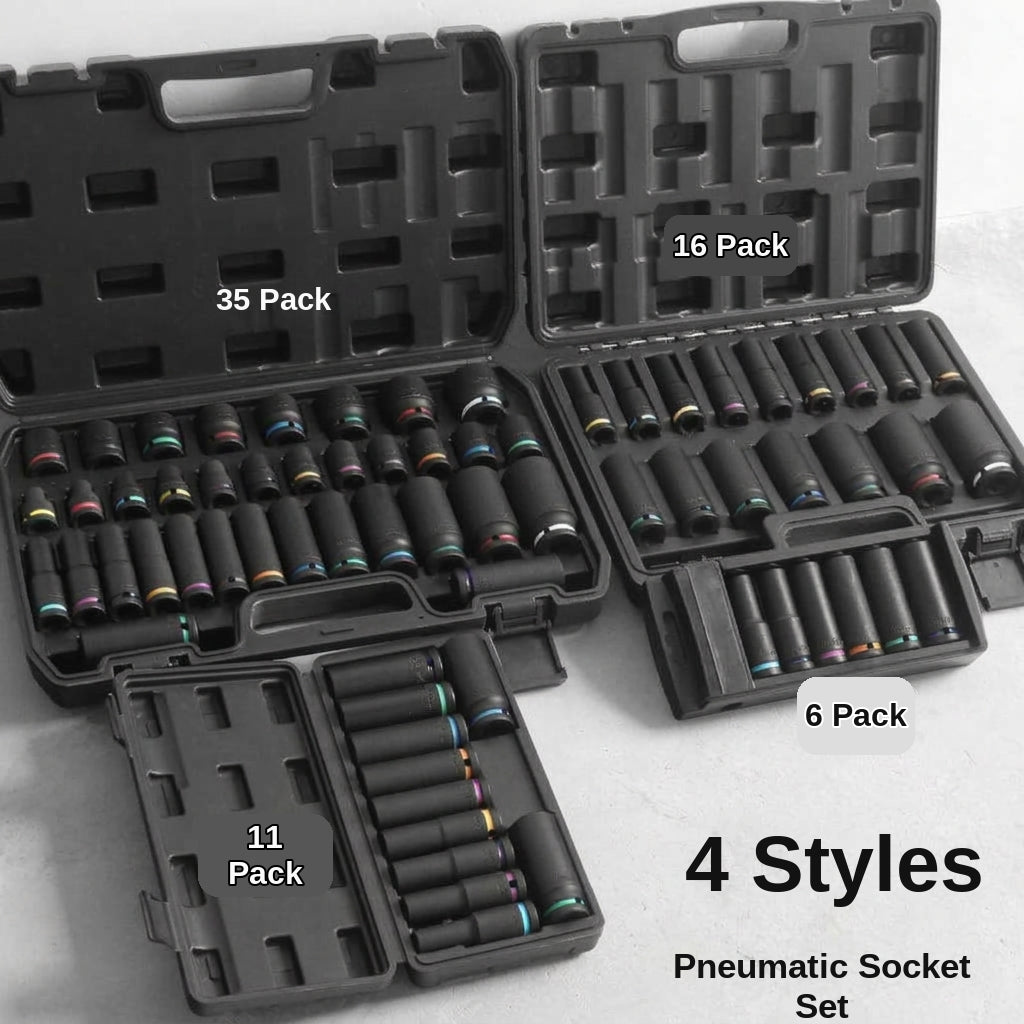 1-2-inch pneumatic thick-walled heavy-duty sleeve with colored ring cannon extended tire sleeve Auto repair tool set