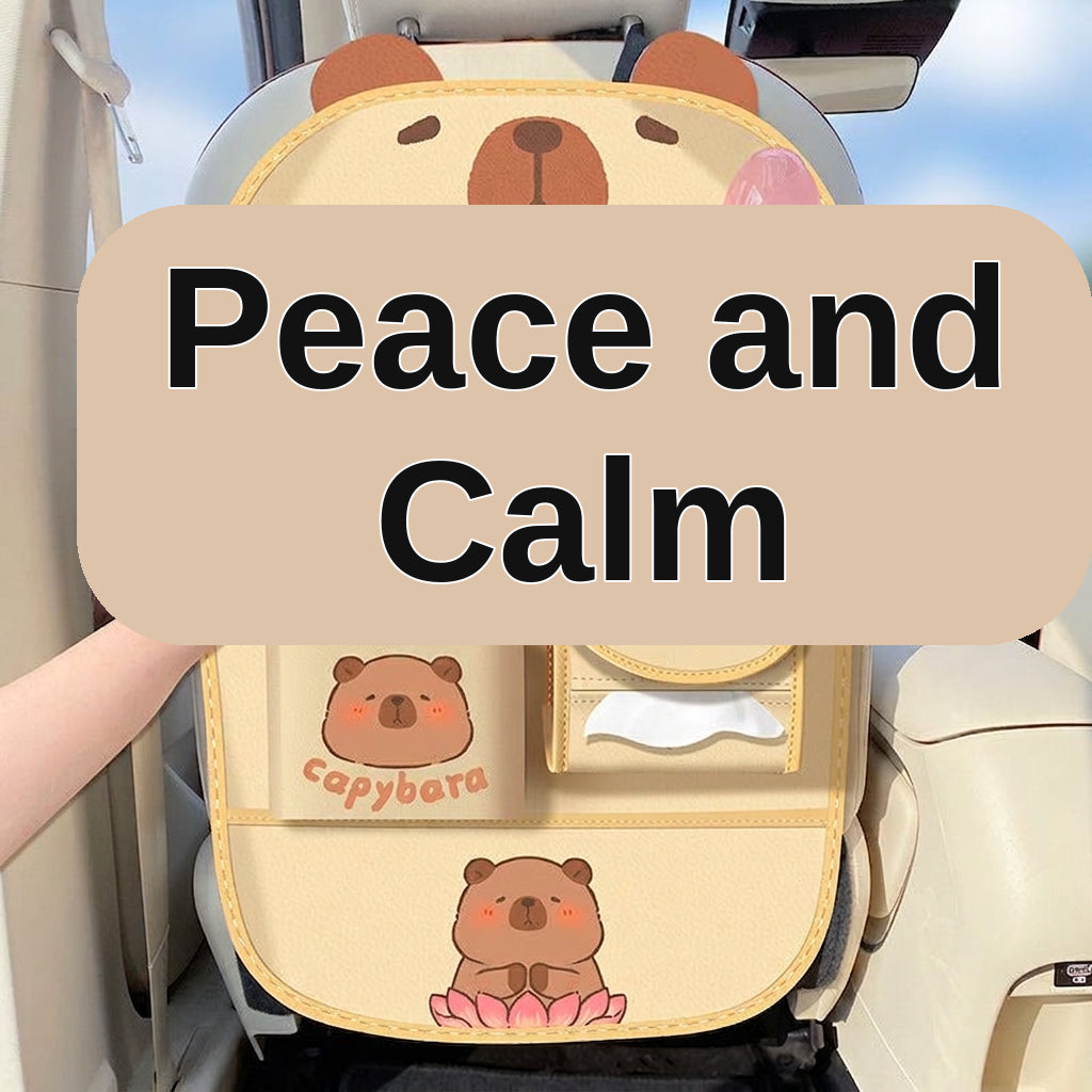 Car storage hanging bag, multifunctional creative cute car seat rear storage rack, tissue box inside car, trash bin