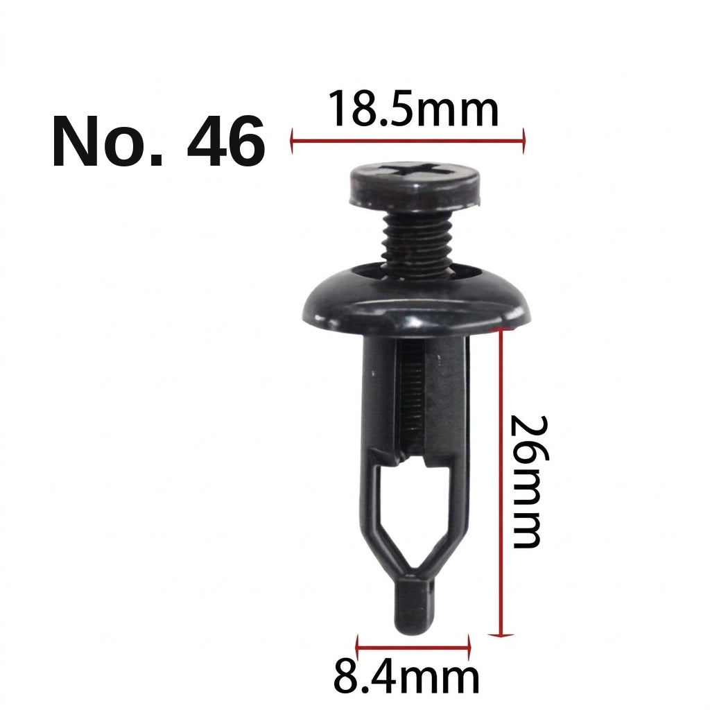 Universal automotive fender liner, trunk plastic clips, mudguard clips, expansion screws, hole-pierced studs, snaps