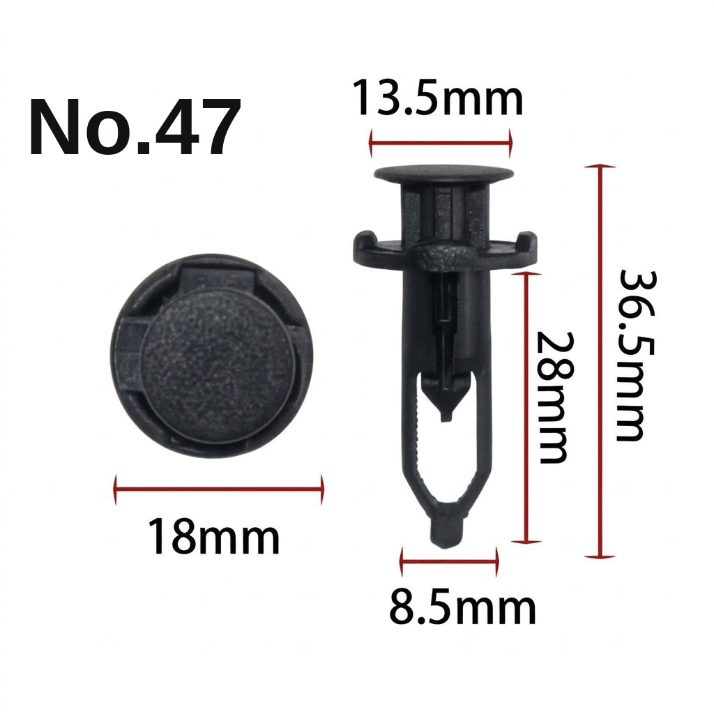 Universal automotive fender liner, trunk plastic clips, mudguard clips, expansion screws, hole-pierced studs, snaps