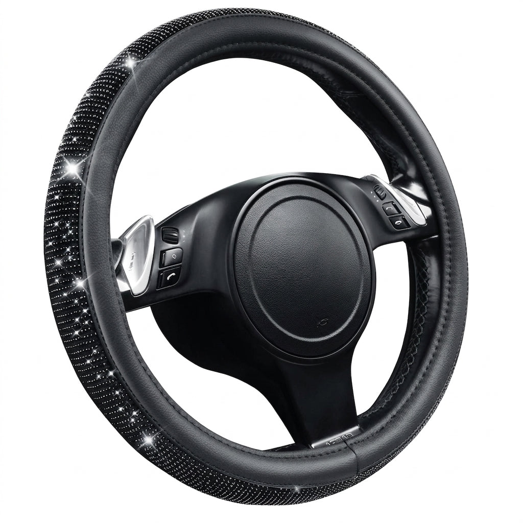 New car rhinestone fully rhinestone-hot rhinestone steering wheel, personalized handlebar cover, unisex steering wheel, Amazon
