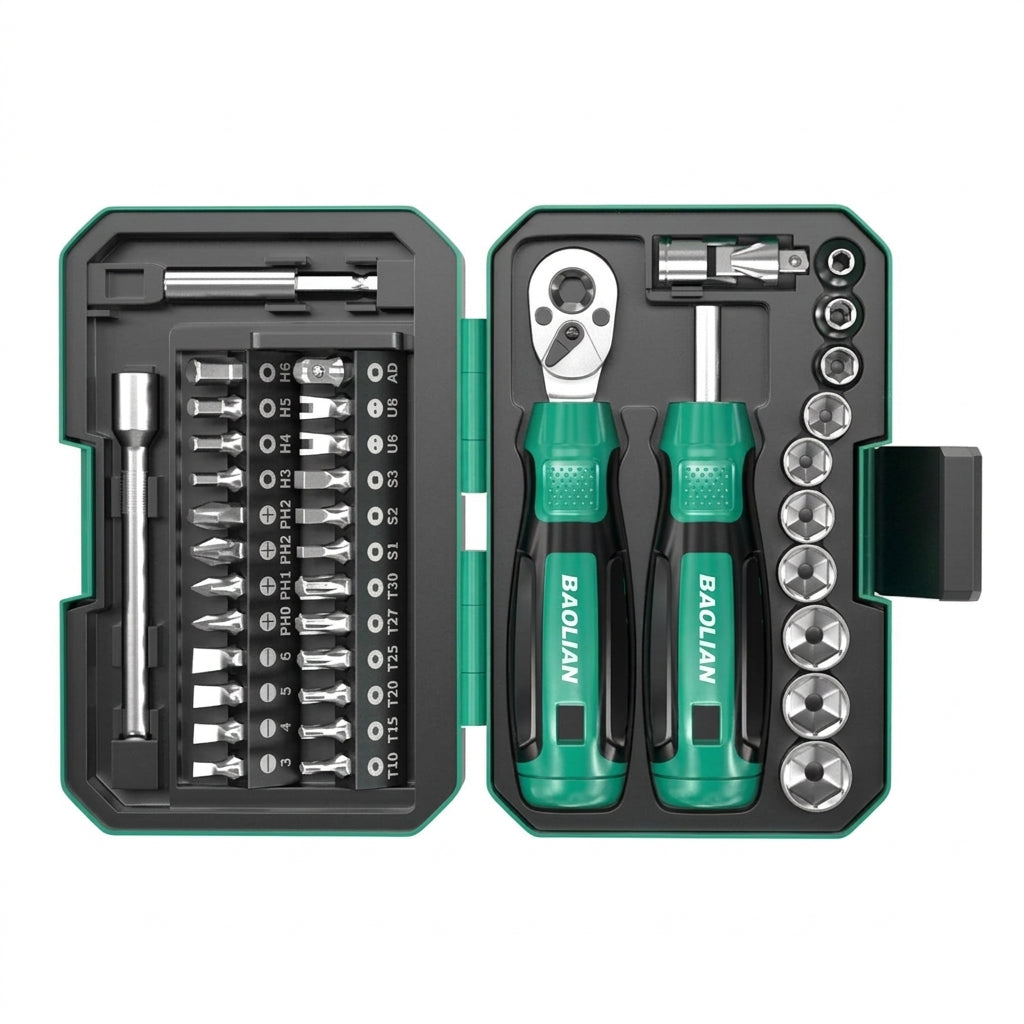 Screwdriver set, motorcycle bike repair tool, repair socket, ratchet wrench, rider tool kit