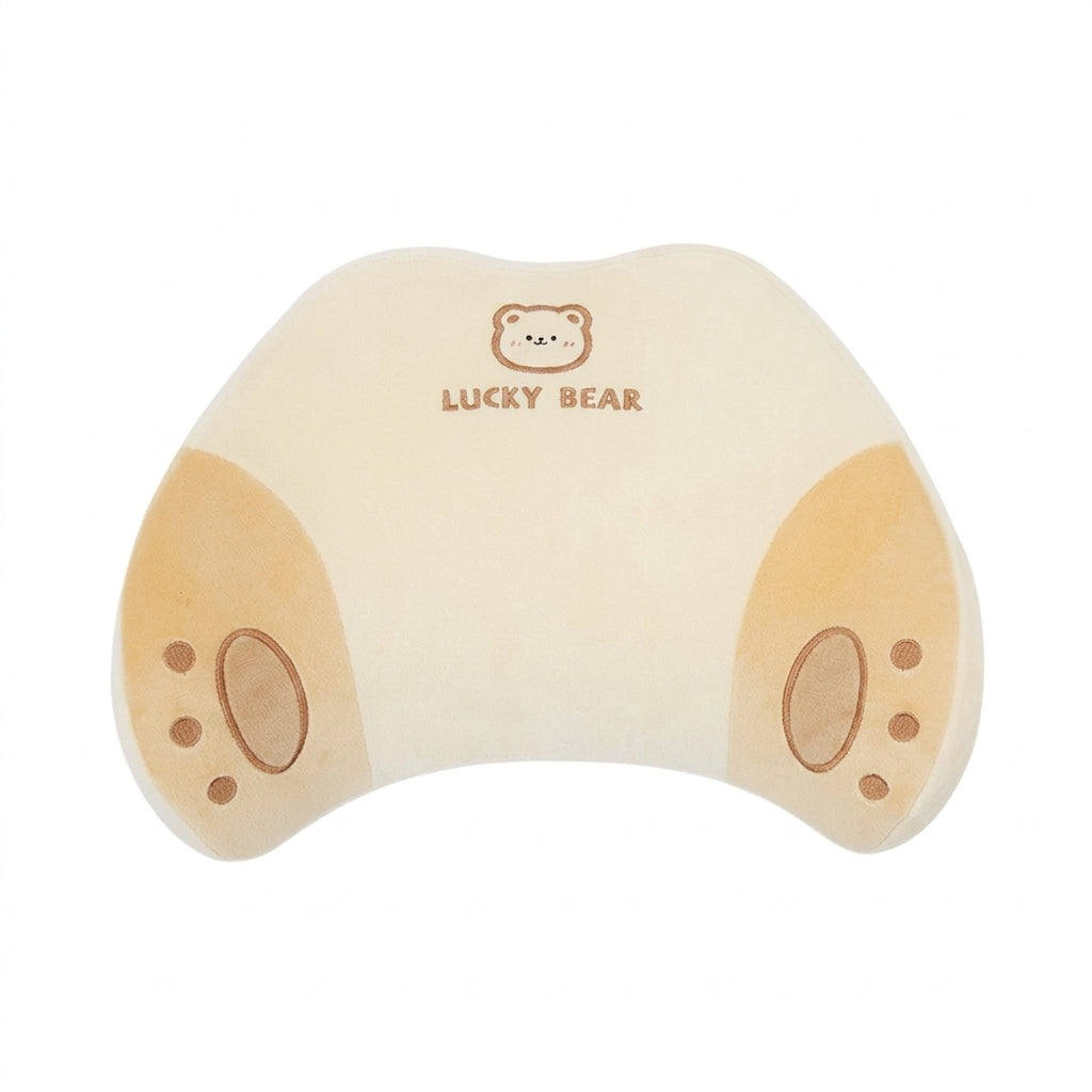 Cartoon memory foam car headrest, all-season plush car, soft seat lumbar pad, creative car lumbar support