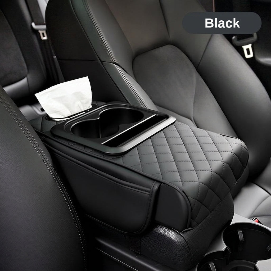 Armrest box raised pad, car cup holder, tissue box (Huotong Global · Light Custom) universal microfiber leather