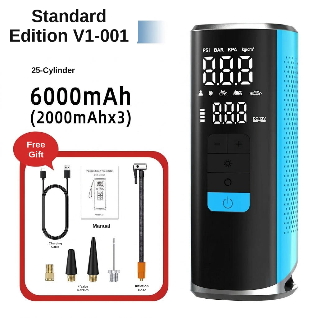 Cross-border vehicle-mounted electric air pump for air and power transfer, integrated car and motorcycle emergency start power supply, 12V 25-cylinder