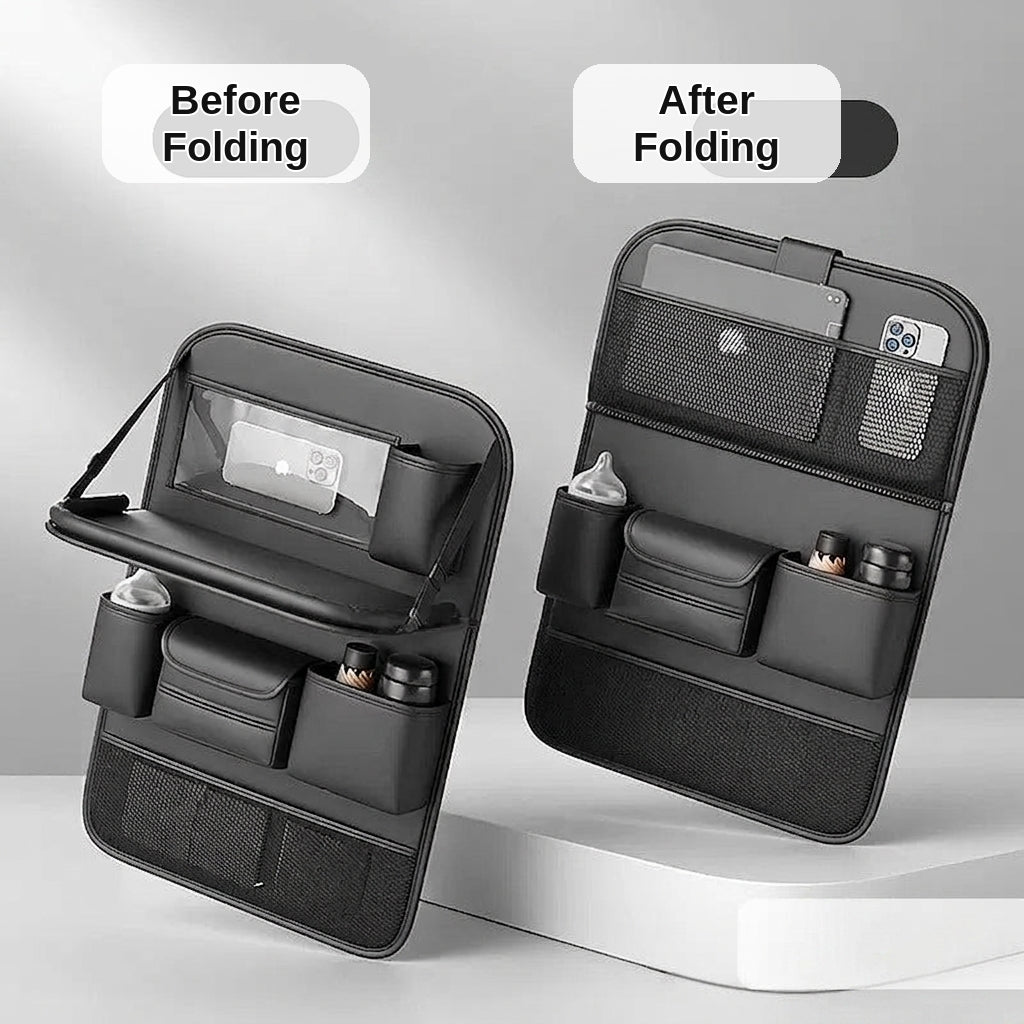 Car seatback storage bag, hanging bag, car front seat, rear seat shelf, small table, and in-car artifact
