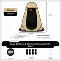 New outdoor bathing tent, black rubber waterproof portable toilet changing shower bathing camping changing cover tent