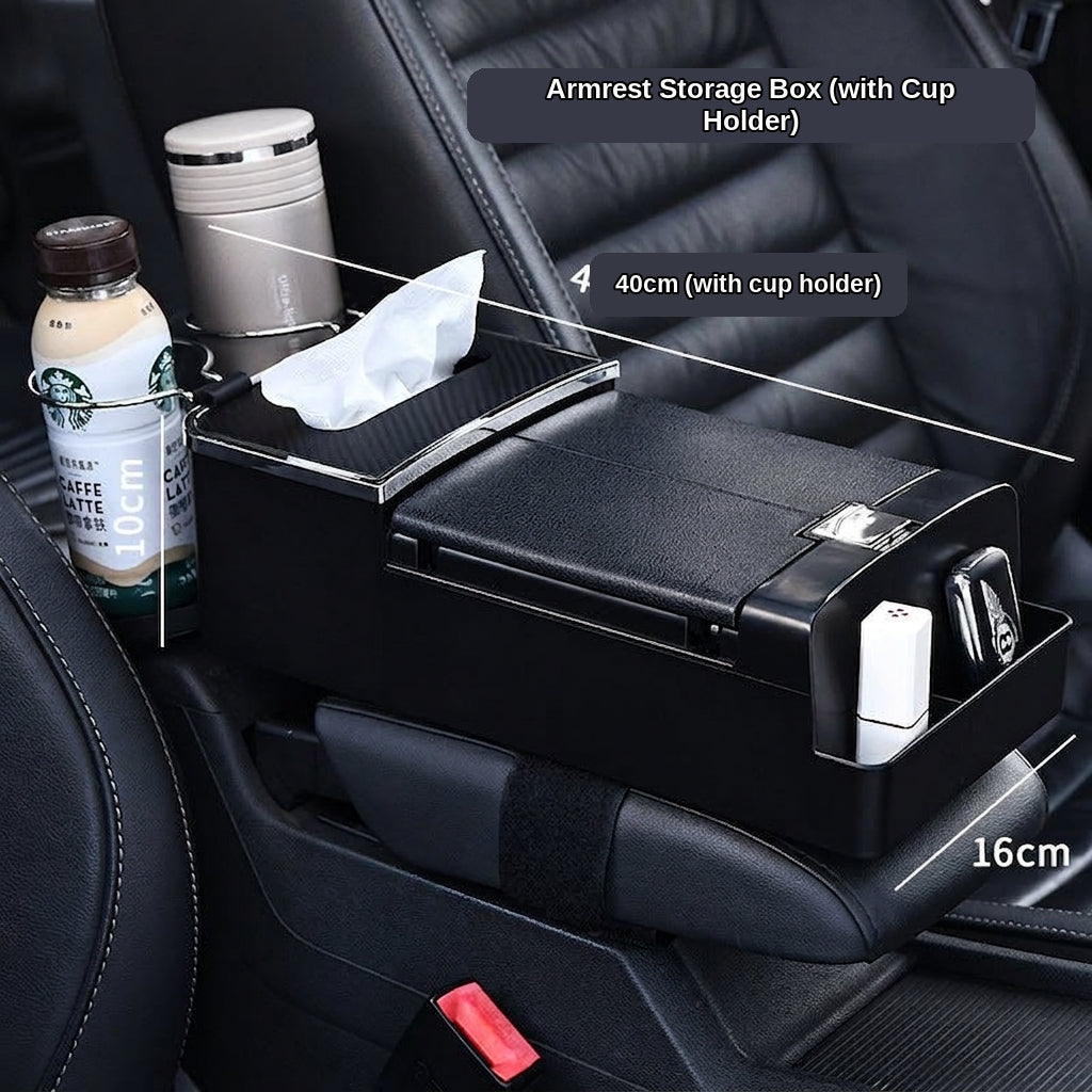 Car tissue box, armrest box, multifunctional water cup holder, storage box, creative and simple car interior sundries storage box