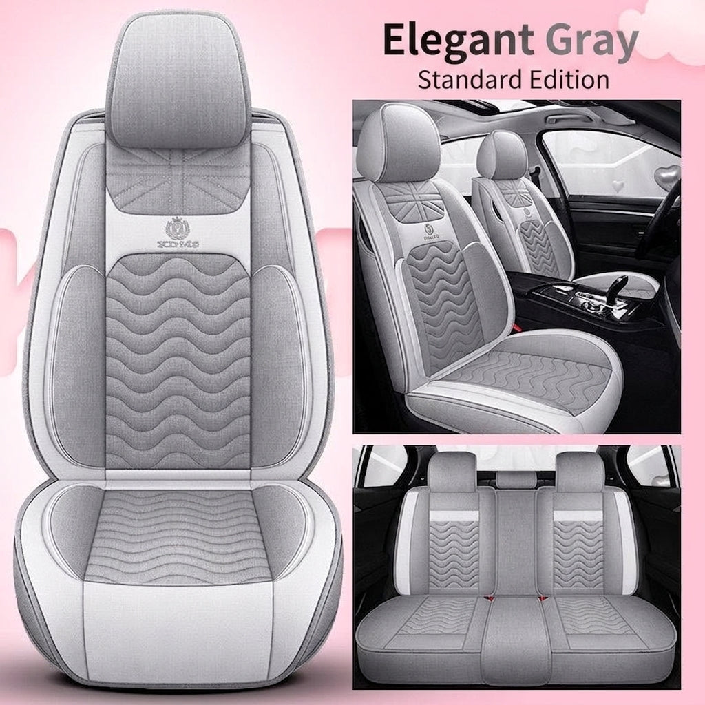 Cartoon car seat cushion, all-season universal all-round car seat cover, linen fabric art seat cushion, winter goddess seat cover