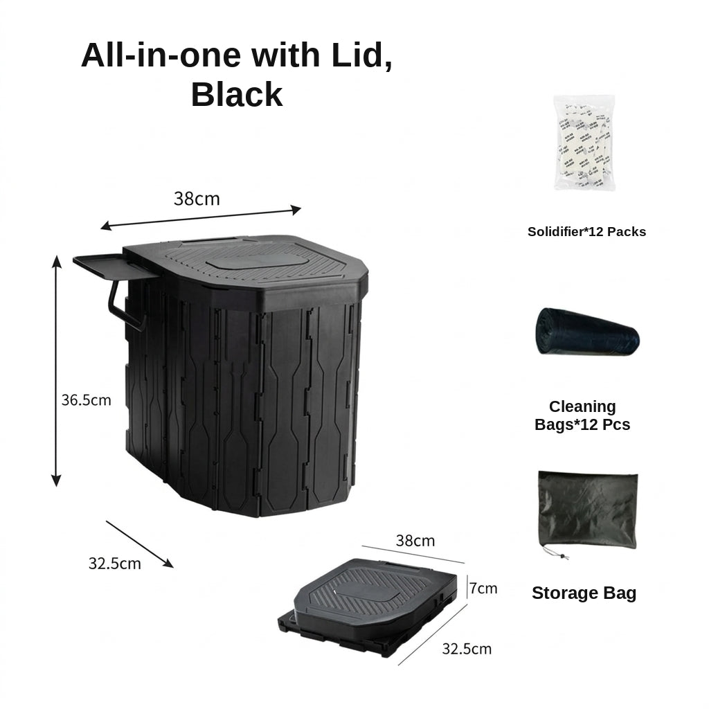 2026 New Widened and Raised Outdoor Folding Toilet Car Mobile Toilet Travel Camping Portable Toilet